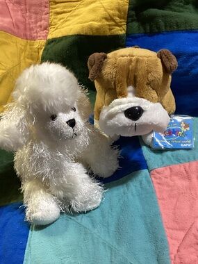 Ganz Webkinz Bulldog HM126 NWT & Sealed Code + White Poodle HM014 No Code